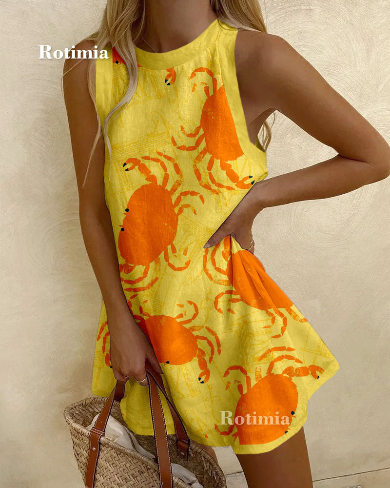Beatrice™ | Minidress con Stampa Granchi