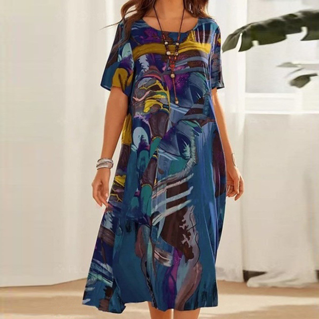 Anne™ | Elegante Abito Donna Midi Con Maniche Corte