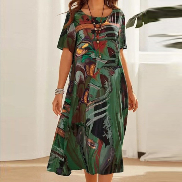 Anne™ | Elegante Abito Donna Midi Con Maniche Corte