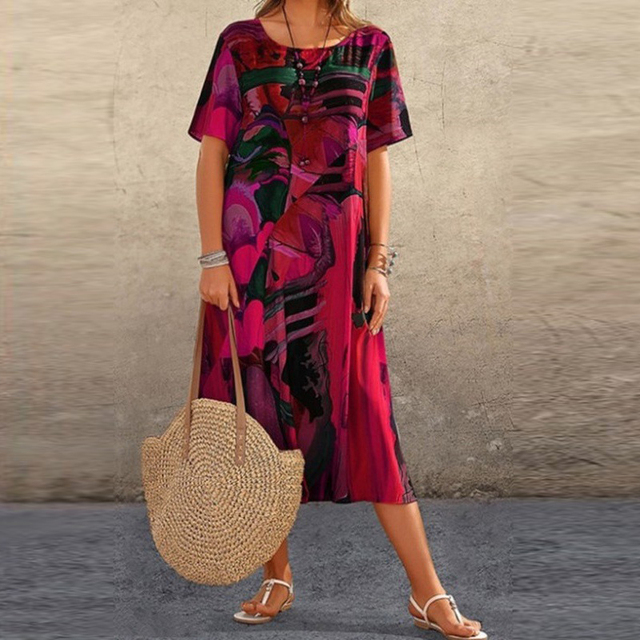 Anne™ | Elegante Abito Donna Midi Con Maniche Corte