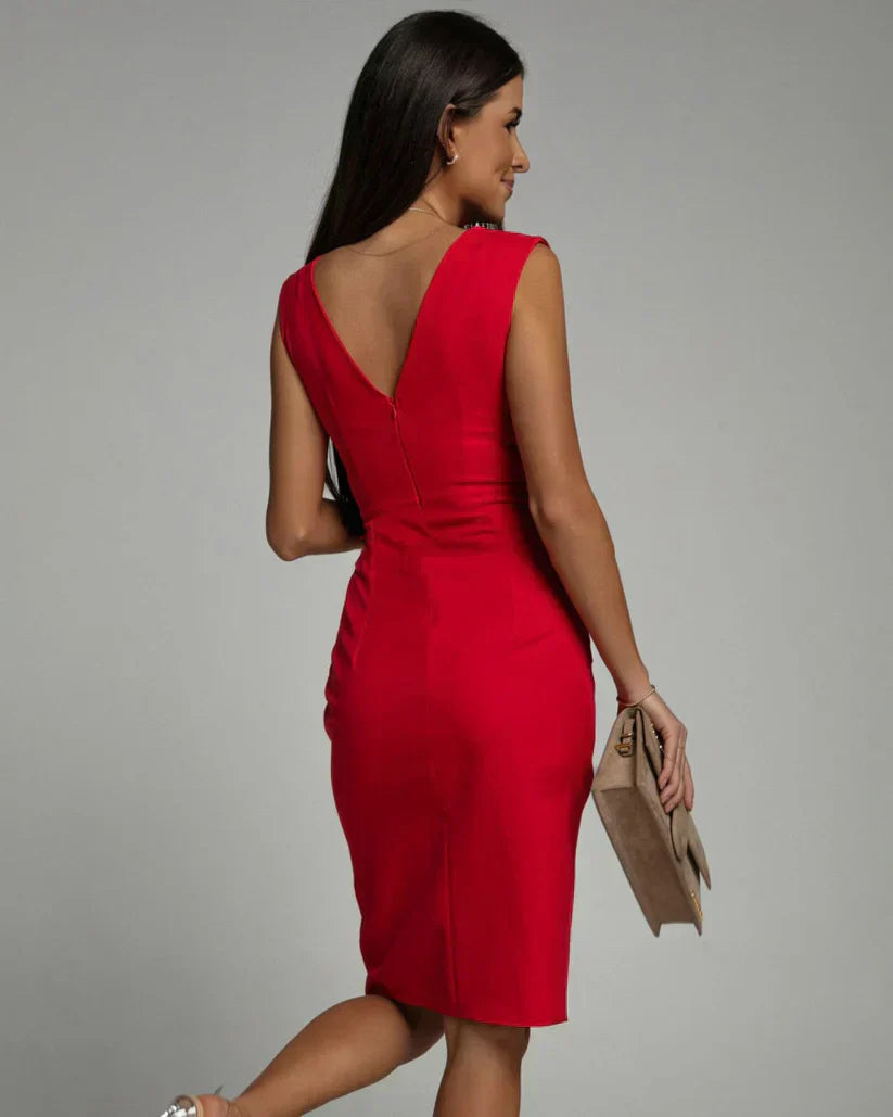 Chela™ - Elegancka sukienka midi z kształtującym krojem