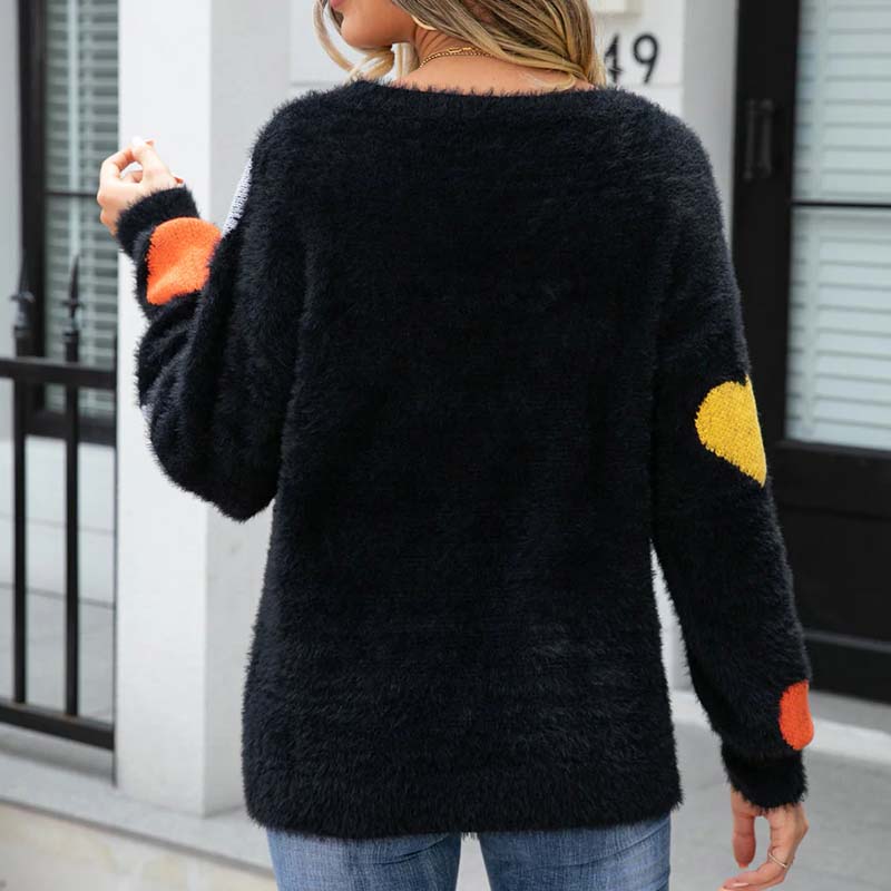 Emily – Sweter z dzianiny w serduszka
