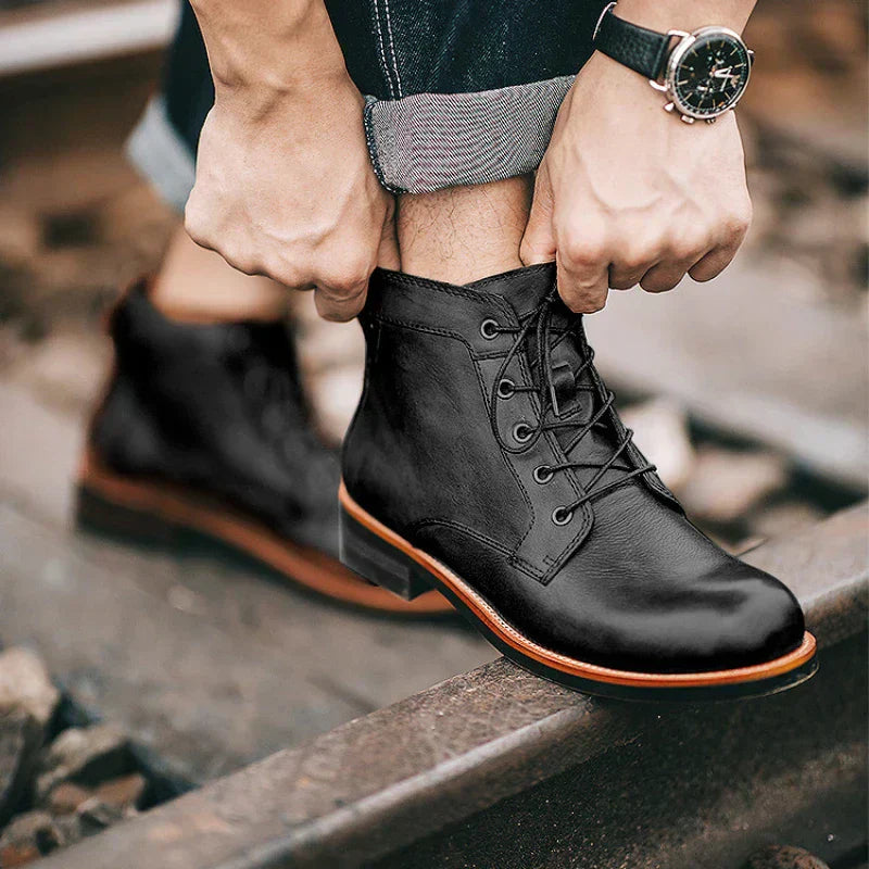 Fanum | Buty męskie retro z okrągłym noskiem