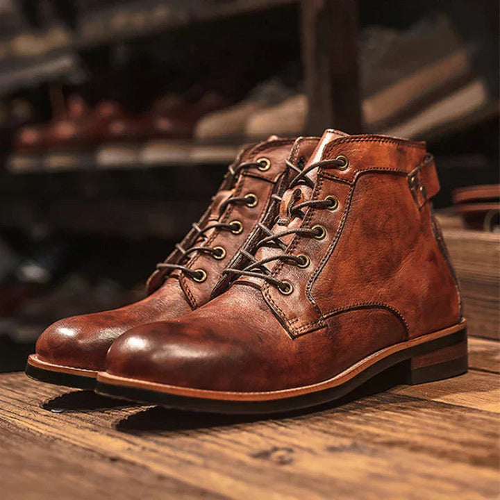 Fanum | Buty męskie retro z okrągłym noskiem