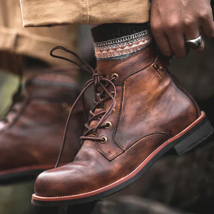 Fanum | Buty męskie retro z okrągłym noskiem