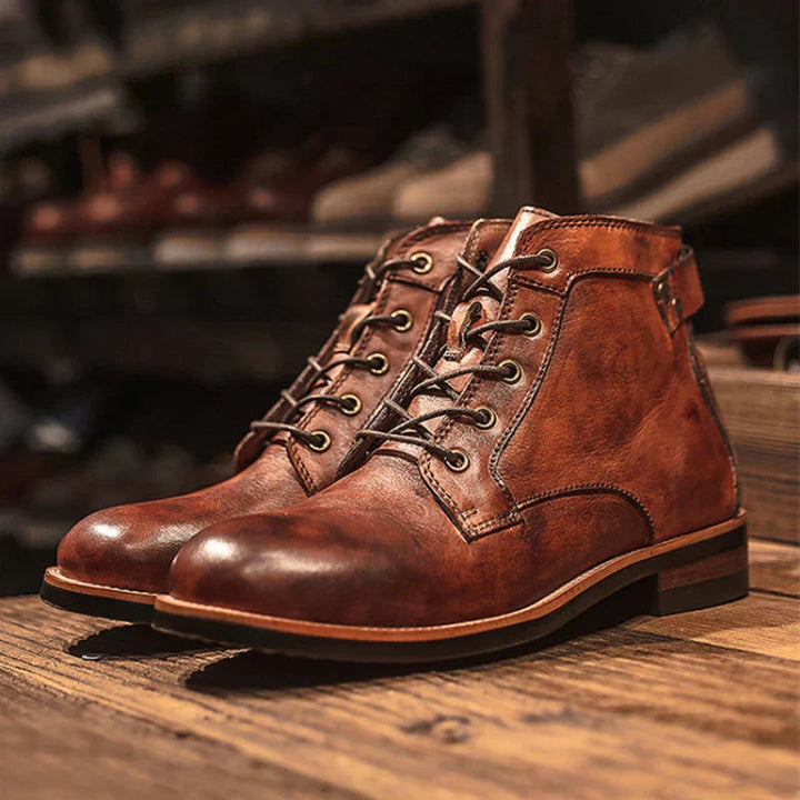 Fanum | Buty męskie retro z okrągłym noskiem