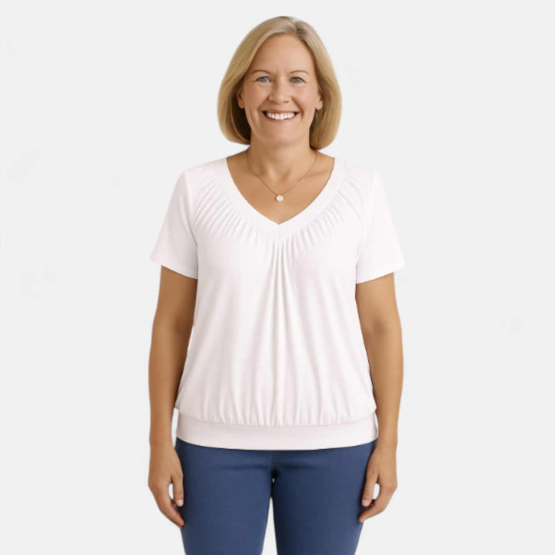 Jiayi™ - Elegancki top z elastycznego materiału