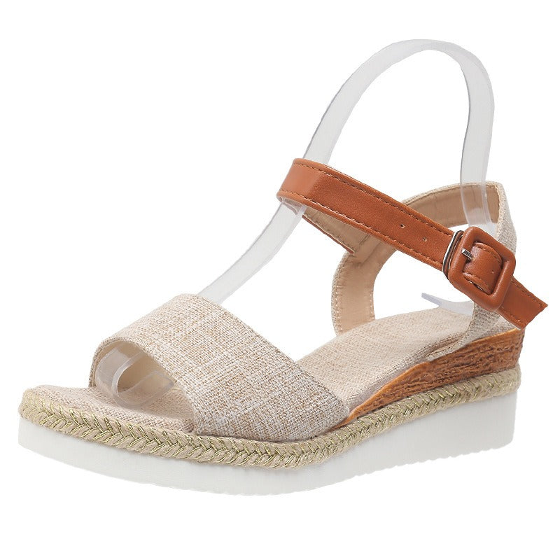 Laura™ | Comodi Sandali Donna con Zeppa e Punta Aperta