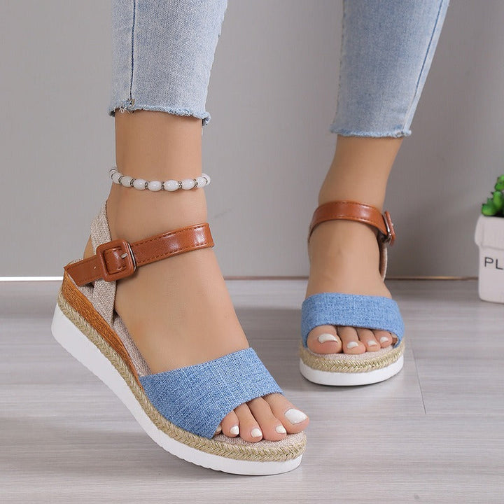 Laura™ | Comodi Sandali Donna con Zeppa e Punta Aperta