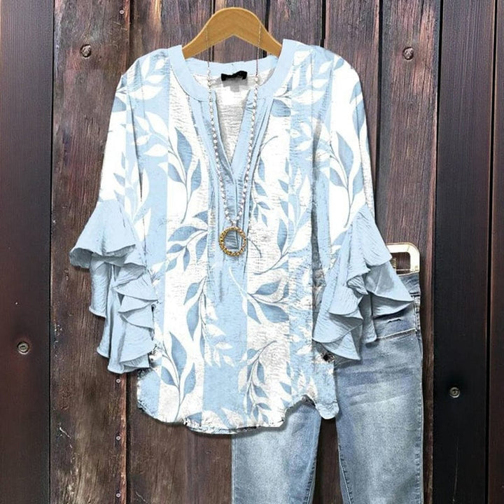 Priscilla™ | Elegante Blusa Donna Ruffle Floreale