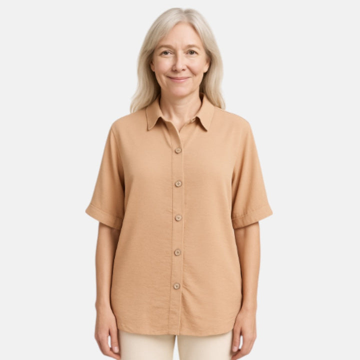 Solveig™ – Koszula lniana z guzikami