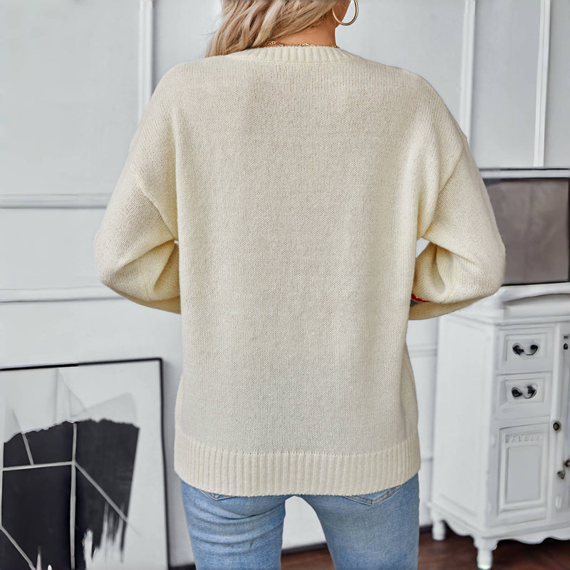 Sophie – Luźny sweter z tęczową dzianiną