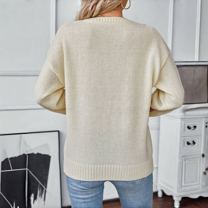 Sophie – Luźny sweter z tęczową dzianiną