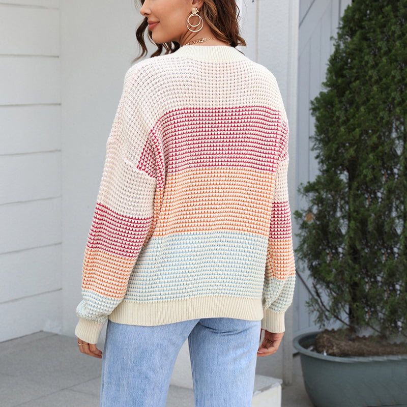 Sophie – sweter z dzianiny w bloki kolorów