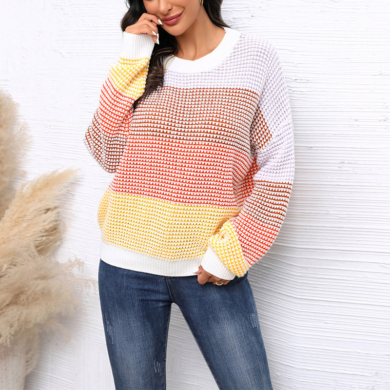 Sophie – sweter z dzianiny w bloki kolorów