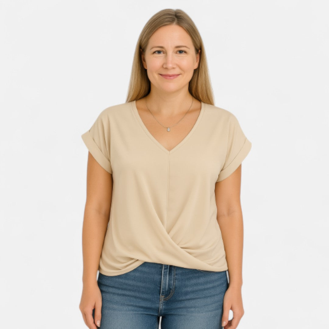 Xueyao™ – Luźny top z skręconym dekoltem